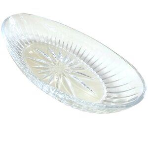 Princess House Highlights Crystal Oval Bowl 10" cut glass serving dish